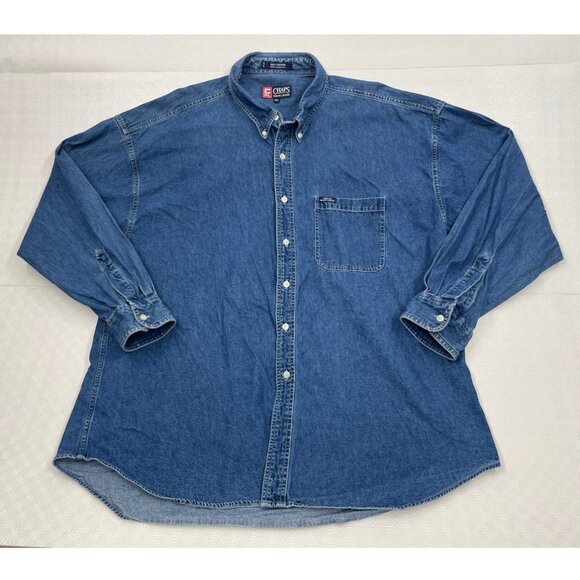 Ralph Lauren Other - Vintage Chaps Ralph Lauren Thick Denim Jean Cotton Button Down Shirt Men's 2XL